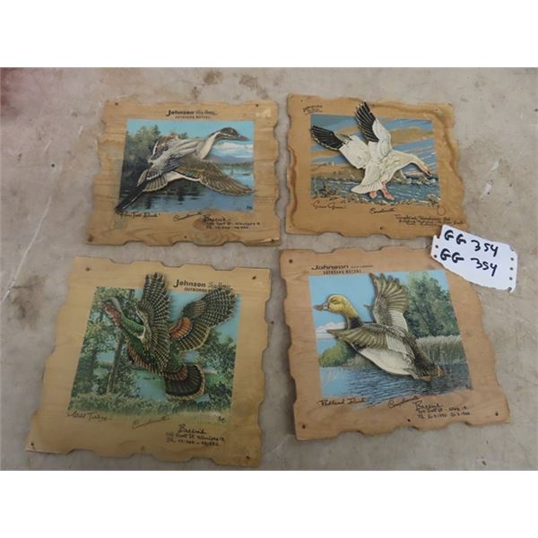 4 Vintage Johnson Calendar Toppers 8" x 9"