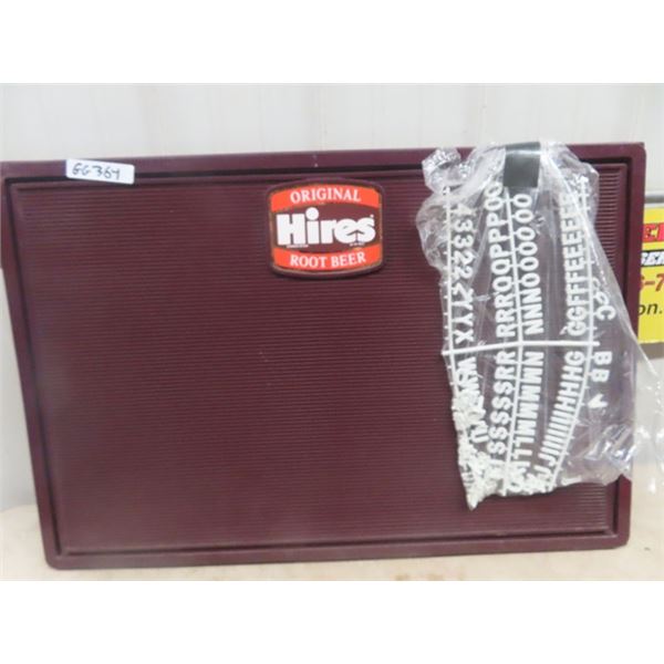 Hires Rootbeer Menu Board with Letters - New Old Stock 24" 36"