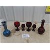 Image 1 : Blue Mountain Vase & Avon Cape Cod Decanter & Goblets