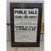 Image 1 : 1928 Vintage Auction Poster 25.5" x 37"