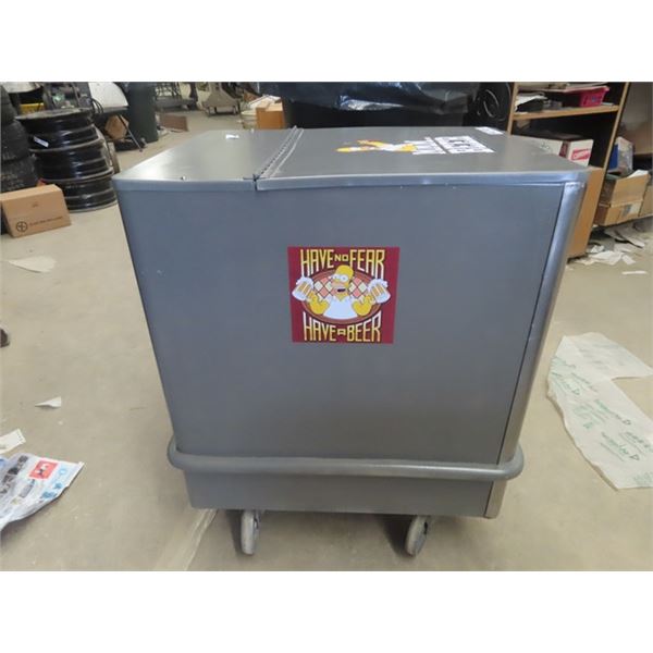 Homer Beer Cooler on Casters 28" x 23" x 18"