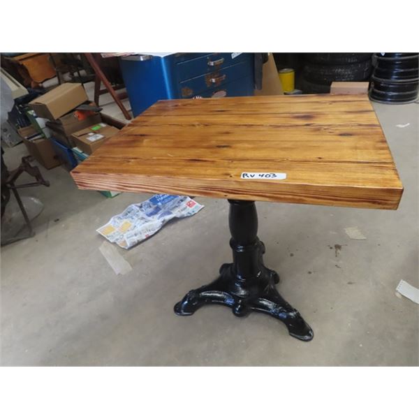 Cast Based Table 22" x 28" + Reclaimed Hardwood Top