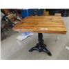 Image 1 : Cast Based Table 22" x 28" + Reclaimed Hardwood Top