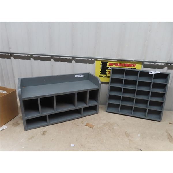 2 Wall Mount Shelves; 1) 17"x 20" 2.5" , 1) 14"x 26" x 10"