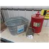 Image 1 : Galvanized Tub , Metal Gas Can & Funnel