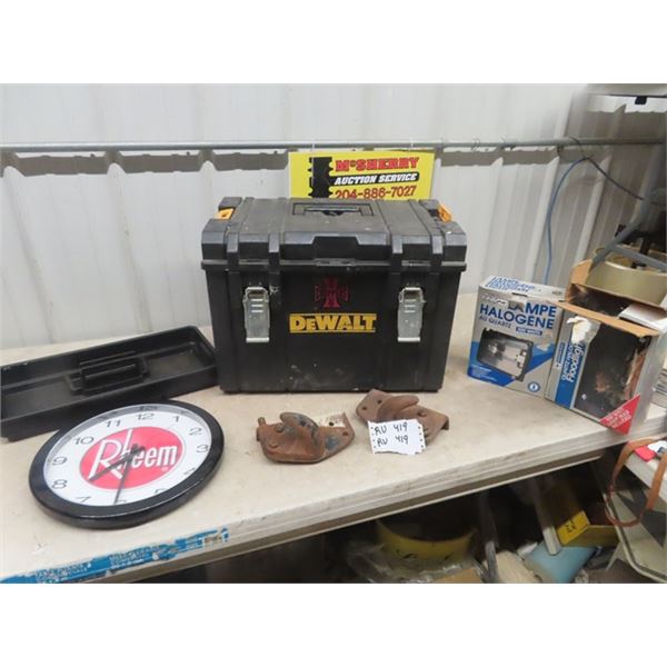 Dewalt Tool Box, Halogen Light, Tow Hooks