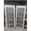 Image 1 : 2 Vintage Painted French Doors with Frosted Glass 30" x 77"