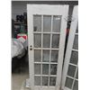 Image 2 : 2 Vintage Painted French Doors with Frosted Glass 30" x 77"