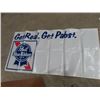 Image 1 : Pabst  Beer Banner 34"x 68" , Metal No Parking 12" x 24" & 2 Metal No Hunting Signs 15" x 15"