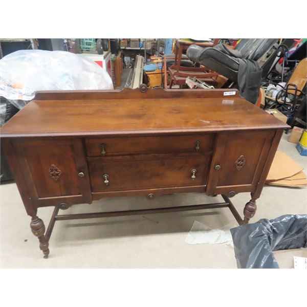 Walnut Buffet 1930's Era, Tear Drop Pulls & Dove Tail Drawers 38" x 59"x 22"