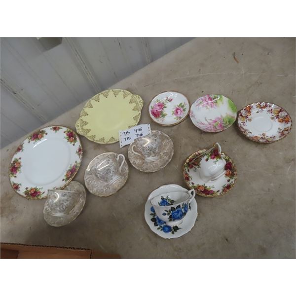 Royal Albert, Colclough - Various Patterns - Cup + Saucer Pairs , Plates, Trays