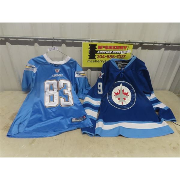 WPG Jets Kane Jersey SZ 52 & Chargers Jersey Jackson SZ 48