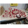 Image 1 : 30 Plus Cranberry Crystal Glassware, Covered Butter, Cream + Sugar  plus more