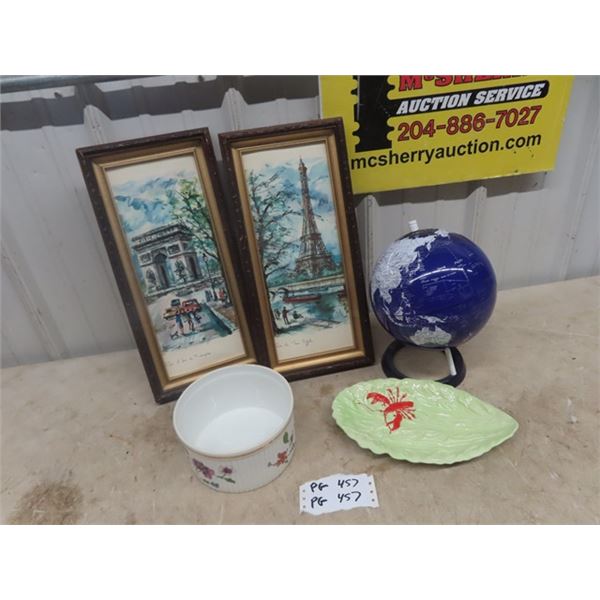 Globe, Pictures of Paris, Carltonware Display plus more