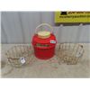 Image 1 : Flamingo Cooler & 2 Metal Egg Baskets