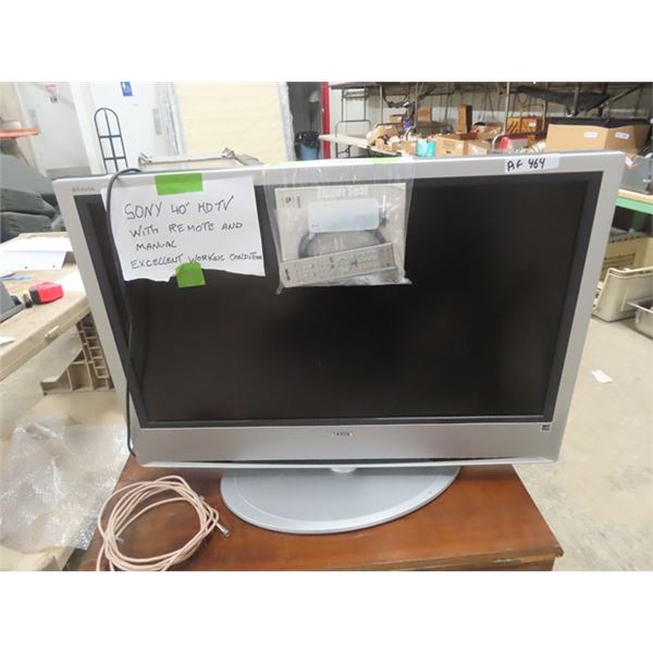 Sony Bravia 40" TV with Remote