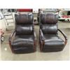 Image 1 : 2 Matching Leather Reclining Chairs