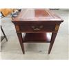 Image 1 : End Table with Leather Inlay 23"X19.5"x25.5"