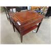 Image 2 : End Table with Leather Inlay 23"X19.5"x25.5"
