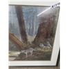 Image 2 : Framed Wolf Painting 30" x 42"