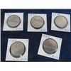 Image 1 : 5 Canadian Dollar Coins; 1969, 1973, 1978, 1982, 1984