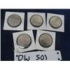 Image 3 : 5 Canadian Dollar Coins; 1969, 1973, 1978, 1982, 1984