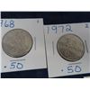 Image 2 : 5 -50Cent Coins ; 1968, 1972, 1974, 1976, 1979