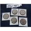 Image 1 : 5 Canadian Dollar Coins ; 1972, 1975, 1980, 1983, 1984