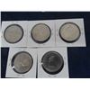 Image 3 : 5 Canadian Dollar Coins ; 1972, 1975, 1980, 1983, 1984