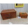 Image 1 : 2 Ducks Unlimited Wooden Cases ; 1) 10"x18"x12", 1) 6" x 10" x 6"