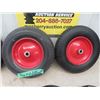 Image 3 : 3 New Wheel Barrow Tires + Rims 4.80/400-8 4x10x2.2" Solid Tire