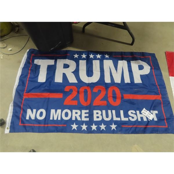 Trump Flag 2020 No More B.S. 35" x 60"  & Canadian Flag 26" x 52"