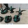 Image 2 : 8 Blue Mountain Ornaments; 5 Swans, 2 Geese, 1 Owl