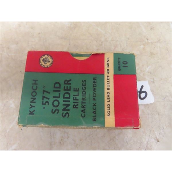 Kynoch.577 Snider Ammo- 10 Rounds MUST HAVE PROOF OF PAL TO PURCHASE - WE DO NOT SHIP AMMO