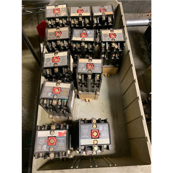 Lot of (11) Allen Bradley # 700-P600A1, Series B  Relays, w/ 1 Deck