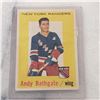 Image 1 : 1959-60 Topps Andy Bathgate Hall of Fame (born Winnipeg) New York Rangers hockey cards #34 Vintage