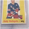 Image 3 : 1959-60 Topps Andy Bathgate Hall of Fame (born Winnipeg) New York Rangers hockey cards #34 Vintage