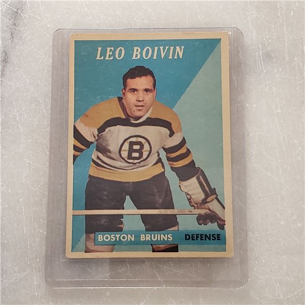 1958-59 Topps Leo Boivin Hall of Fame Boston Bruins hockey cards #20 Vintage