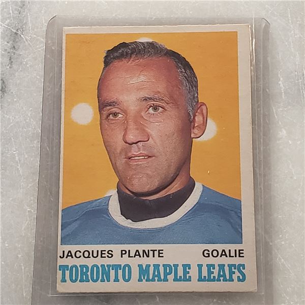 1970-71 O-Pee-Chee #222 Jacques Plante Toronto Maple Leafs Hall of Fame hockey Card Vintage