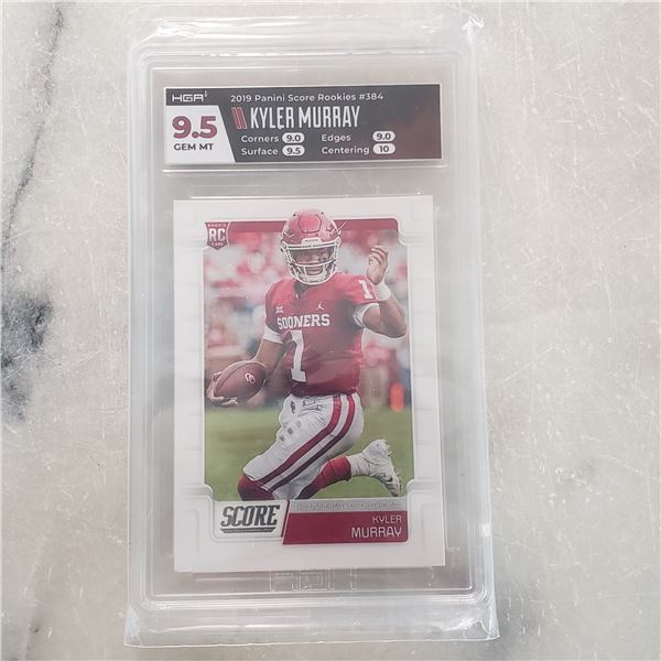 HGA 9.5 Gem Mint Kyler Murray Rookie Card 2019 Panini Score Rookies #384 (Number 1 overall Draft Pic