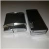 Image 4 : 2 vtg original Japanese Pocket Lighters Silvertone Textured King Brotherlite gas