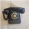 Image 1 : vintage phone. Original Bakelite countertop Rotary landline telephone vintage phone. Black