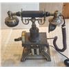 Image 3 : vintage phone. Ericsson No. 16 Skeleton Hand Crank replica landline telephone.