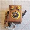 Image 1 : vintage phone. wood wall mount landline telephone