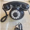 Image 1 : vintage phone. Black countertop push button landline telephone