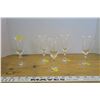 Image 3 : 5 Small Etched Liquor Glasses