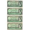 Image 1 : 4 Canada $1 Bank Notes - 2x 1954, 2x 1967