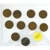 Image 1 : 10 USA Lincoln Pennies Assorted Years & 1 1903 USA Indian Head Penny