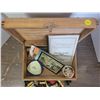 Image 2 : Dovetail wooden box of treasures, postcards, PA Memorabillia etc