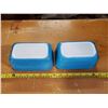 Image 2 : 2 BLUE PYREX FRIDGE DISHES (NO LIDS)